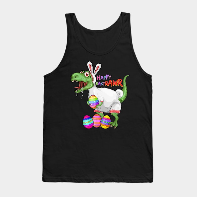 Happy Eastrawr T-Shirt Dinosaur T-Rex Easter Bunny Tank Top by craiglimu